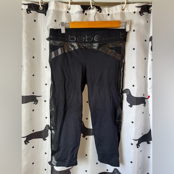 bebe Black Leggings Form-Fitting Stretchy Athleisure - Picture 1 of 5